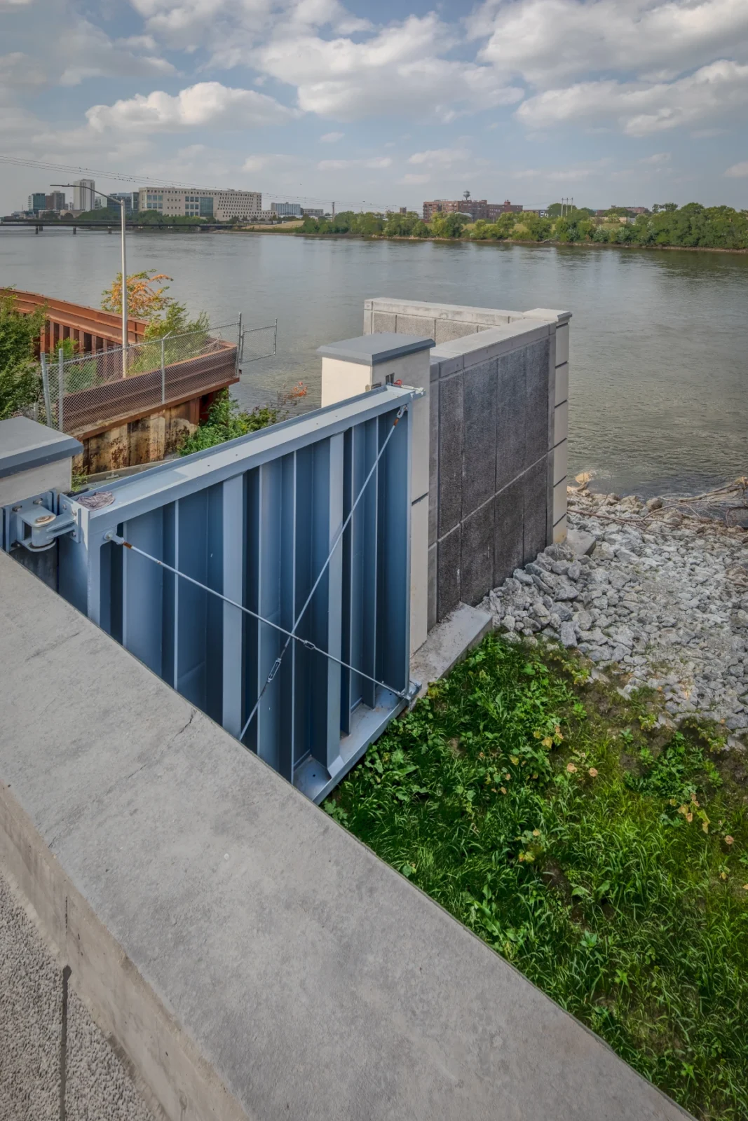 A floodgate at the 12th Avenue Pump Station in Cedar Rapids